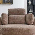 Circle Swivel Chair with Moon Storage Ottoman and 4 Pillows - Image 17