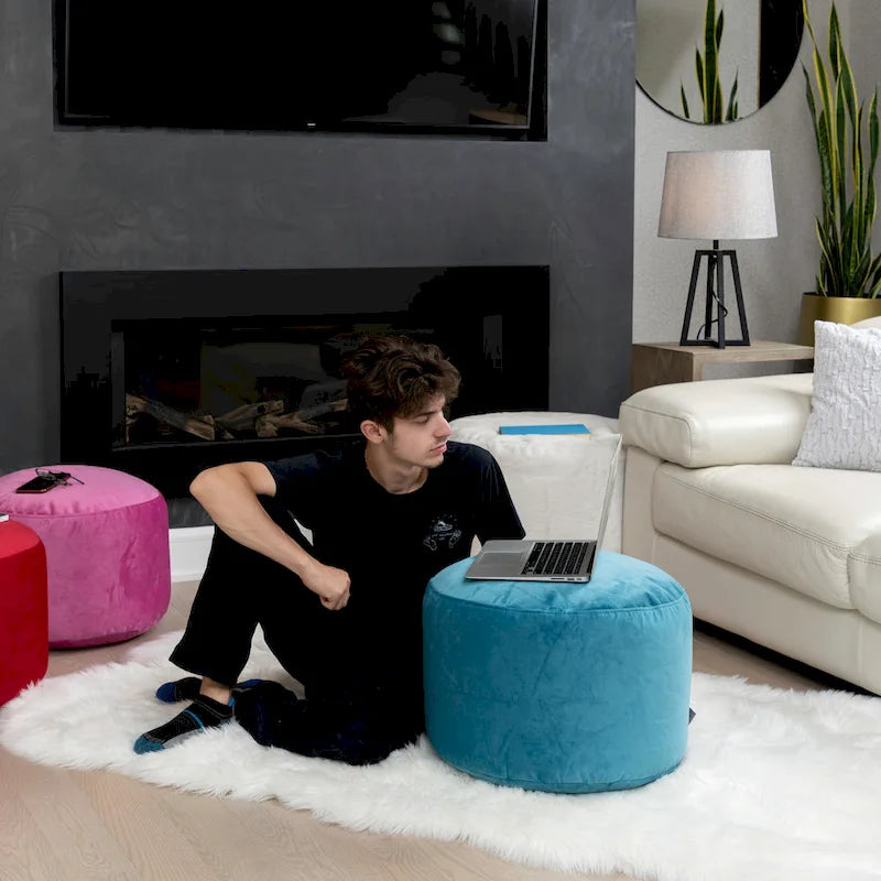9258473554079_455066 Belgique Velvety Indoor Pouf by - Image 1