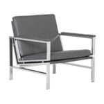 Regina Metal and Bonded Leather Mid Century Accent Chair - Image 38