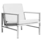 Regina Metal and Bonded Leather Mid Century Accent Chair - Image 39