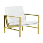 Regina Metal and Bonded Leather Mid Century Accent Chair - Image 40
