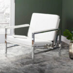 Regina Metal and Bonded Leather Mid Century Accent Chair - Image 2