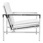 Regina Metal and Bonded Leather Mid Century Accent Chair - Image 3