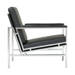 Regina Metal and Bonded Leather Mid Century Accent Chair - Image 10