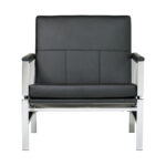 Regina Metal and Bonded Leather Mid Century Accent Chair - Image 12