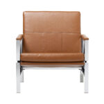 Regina Metal and Bonded Leather Mid Century Accent Chair - Image 24