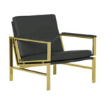 Regina Metal and Bonded Leather Mid Century Accent Chair - Image 28