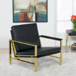 Regina Metal and Bonded Leather Mid Century Accent Chair - Image 29