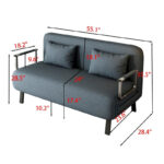 Convertible Tri-Fold Sofa Bed with Adjustable Backrest & Pillow - Image 8