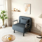 Convertible Tri-Fold Sofa Bed with Adjustable Backrest & Pillow - Image 11
