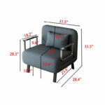 Convertible Tri-Fold Sofa Bed with Adjustable Backrest & Pillow - Image 22