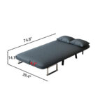 Convertible Tri-Fold Sofa Bed with Adjustable Backrest & Pillow - Image 33