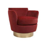 Velvet Soft Fabric Swivel Barrel Chair - 28.3 x 29.3 x 32.7 - Image 8