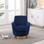 Velvet Soft Fabric Swivel Barrel Chair - 28.3 x 29.3 x 32.7 - Image 10