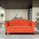 Traditional 3 Seater Sofa Velvet Solid Wood Frame Upholstered - Image 7