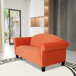 Traditional 3 Seater Sofa Velvet Solid Wood Frame Upholstered - Image 5