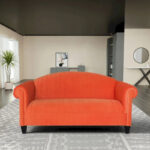Traditional 3 Seater Sofa Velvet Solid Wood Frame Upholstered - Image 6