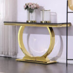 Modern Console Tables With Metal U Base and Gloss texture top - Image 19