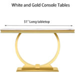Modern Console Tables With Metal U Base and Gloss texture top - Image 12