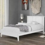 Modern White Solid Wood Platform Bed - Image 2