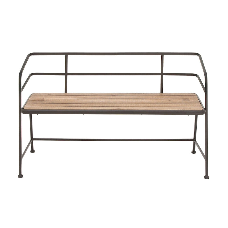 9269802139807_556994 Metal Bench with Wood Seat - Black - . - 18Wx45Lx28H - Image 1