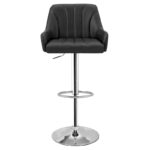 Adjustable Armless Swivel PU Leather Bar Stools Chrome Air Lift Counter Height Stools Set of 4 - Image 12