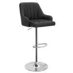 Adjustable Armless Swivel PU Leather Bar Stools Chrome Air Lift Counter Height Stools Set of 4 - Image 13