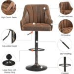 Adjustable Armless Swivel PU Leather Bar Stools Chrome Air Lift Counter Height Stools Set of 4 - Image 30