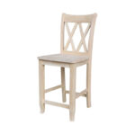 Unfinished Double X-back Stool - Image 2