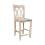 Unfinished Double X-back Stool - Image 6
