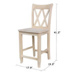 Unfinished Double X-back Stool - Image 10