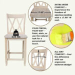 Unfinished Double X-back Stool - Image 11