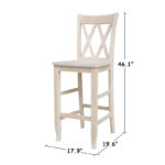 Unfinished Double X-back Stool - Image 18