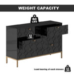 Wooden Storage 6 Drawer Double Dresser for Bedroom - Image 5