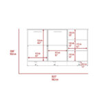 Ginger 59-inch Wide Kitchen Island with 3 Open Shelves and 2 Cabinets - Image 7