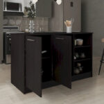 Ginger 59-inch Wide Kitchen Island with 3 Open Shelves and 2 Cabinets - Image 11