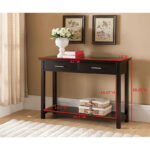 Entryway Console Sofa Occasional Table with Drawers, Espresso - Image 2