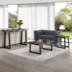 Joliet Live Edge Distressed Cherry and Ebony Console Bar Table - Image 10
