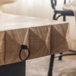 Three-dimensional Embossed Pattern Square Retro Coffee Table - Image 8