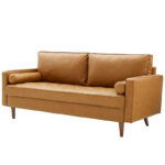 Turner Modern Tan Leather Upholstered Sofa - Image 3