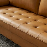 Turner Modern Tan Leather Upholstered Sofa - Image 6