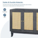 Modern Accent Storage Cabinet Sideboard Wooden Cabinet Console Table with 4 Doors and Adjustable Shelves - Image 11