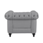 Chesterfield Elegance Collection: Loveseat and Accent Chair with Rolled Arms for Living Room, Office, Reception - Image 3