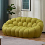 2-Seat Bubble Curved Lazy Sofa Honeycomb Shaped with 3D Textile Fabric for Living Room - Image 2