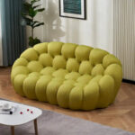 2-Seat Bubble Curved Lazy Sofa Honeycomb Shaped with 3D Textile Fabric for Living Room - Image 4