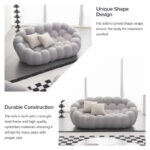 2-Seat Bubble Curved Lazy Sofa Honeycomb Shaped with 3D Textile Fabric for Living Room - Image 19