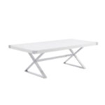 D440-3 Dining Table with Smooth White Lacquer Wood Top Dining Table - Image 4
