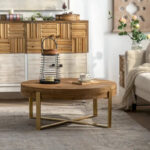 31.29 Modern Retro Splicing Round Coffee Table - Image 33