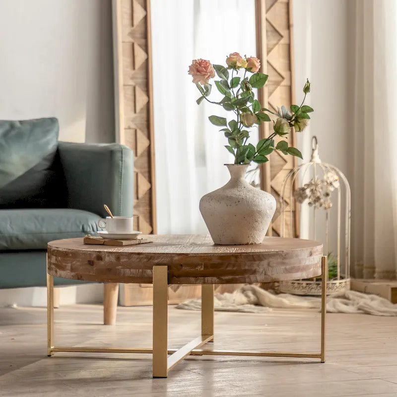 9283952640159_556733 31.29 Modern Retro Splicing Round Coffee Table - Image 1
