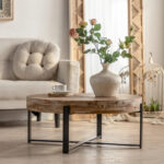 31.29 Modern Retro Splicing Round Coffee Table - Image 14